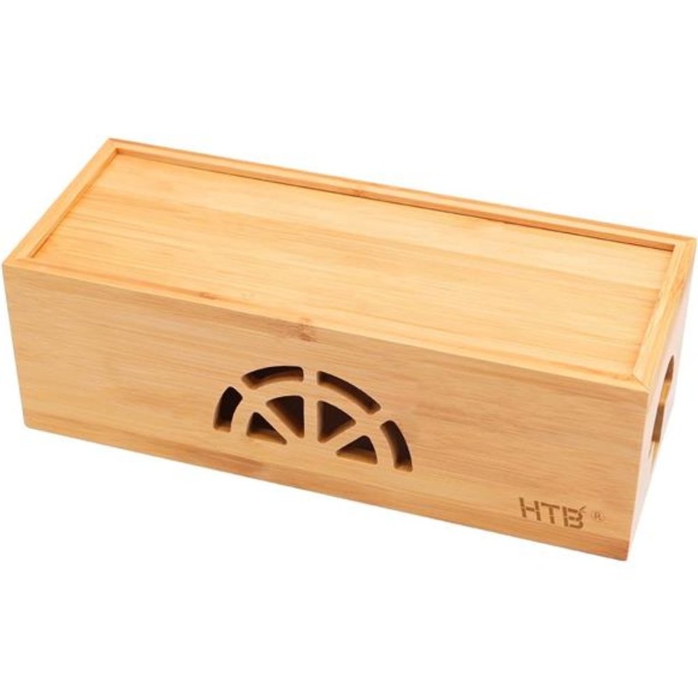 Extra Large Cable Management Box with Lid,Bamboo Cable Box for Cords,PowerStrips